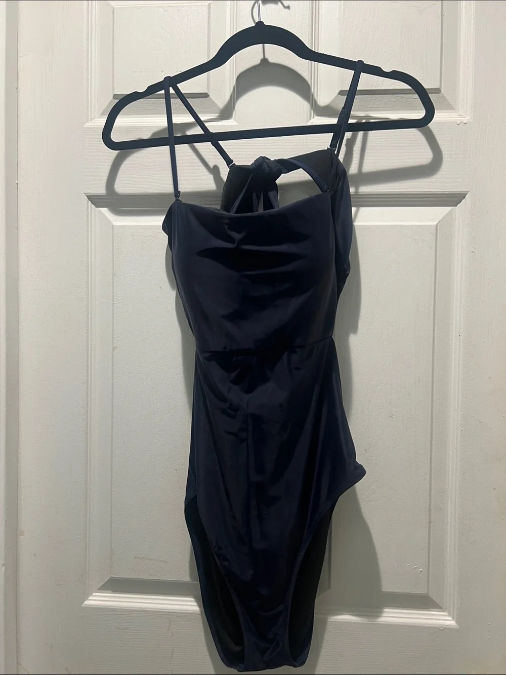 J. Crew Navy Tie-Back One-Piece Swimsuit